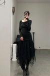 Marc Le Bihan lace embroidered skirt 2596 series plant dyeing France MLB-2596-HEILS black lace embroidery